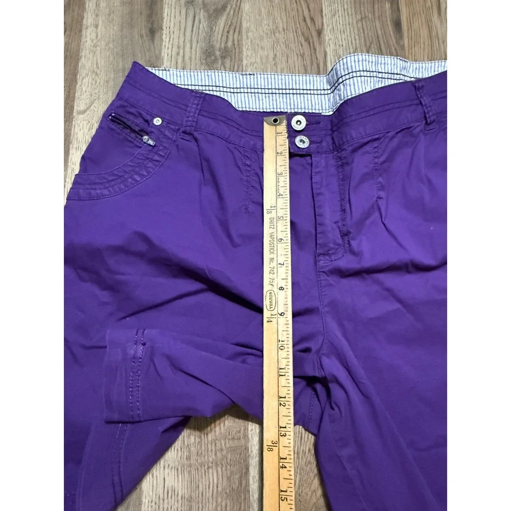 Just My Size Shorts Women Size 20W Purple Crown Jewel Pockets Stretch Casual